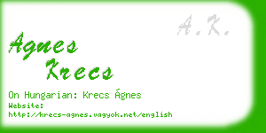 agnes krecs business card