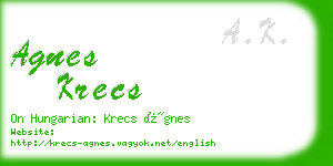 agnes krecs business card
